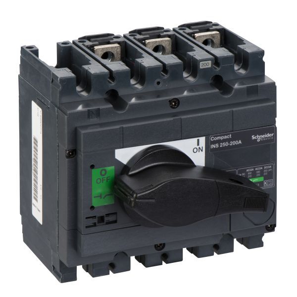 Schneider 31102 Lasttrennsch. INS250,3P, 200A/690V AC/250V DC,Drehantrieb schwarz
