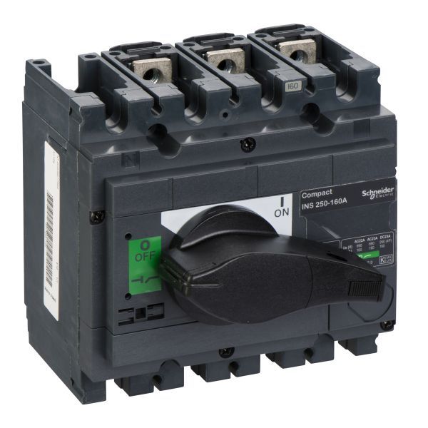 Schneider Electric 31104 Lasttrennschalter ComPact INS250 3-polig 160A Festeinbau mit schwarzem Drehantrieb