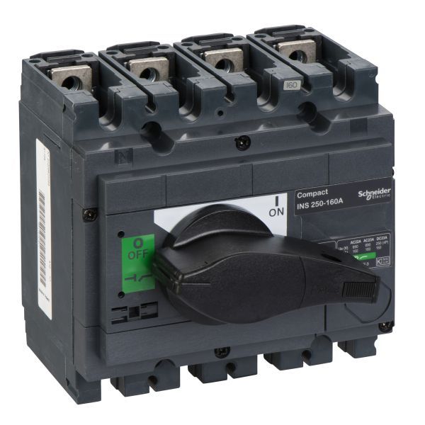 Schneider Electric 31105 Lasttrennschalter ComPact INS250 4-polig 160A Festeinbau mit schwarzem Drehantrieb