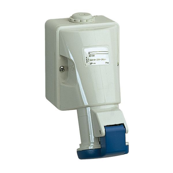 Schneider 83104 Wandsteckdose, 16A, 2p+E, 200-250 V AC, IP44