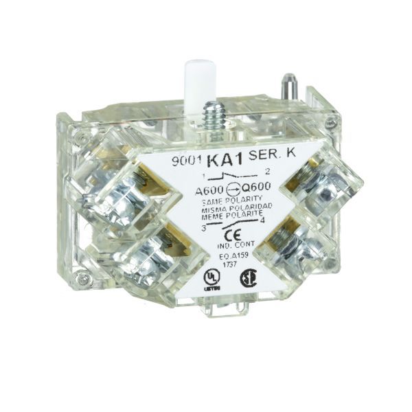 Schneider 9001KA1 Hilfsschalterblock m. gesch. Klemmen, 9001K, 1W Standard, Silberlegierung