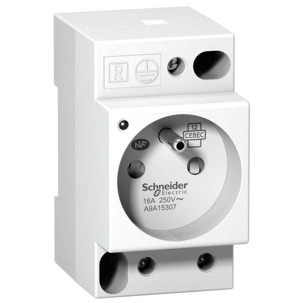 Schneider A9A15307 Steckdose iPC, 2P+E, 16A, 250VAC, NFC15100, franz. Ausführung mit LED
