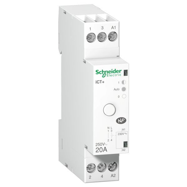 Schneider A9C15031 Vorwahl-Hochleistungsschütz iCT+, 1P+N, 1S, 20A, 230V AC