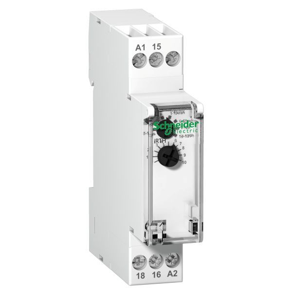 Schneider A9E16068 Zeitverzögertes Einschaltrelais iRTH, 0,1 sec-100 Std., 24-240VAC, 24VDC