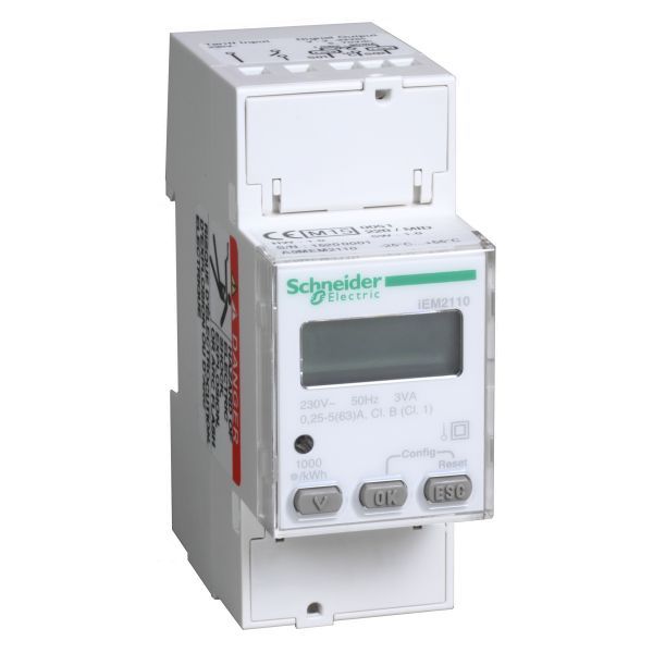 Schneider Electric A9MEM2110 Modulares einphasiges Messgerät iEM2110 230V 63A mit Puls MID