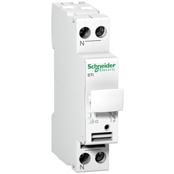 Schneider A9N15646 Sicherungsträger STI, 1-polig+N, bis 25A, für Sicherung 10,3x38mm