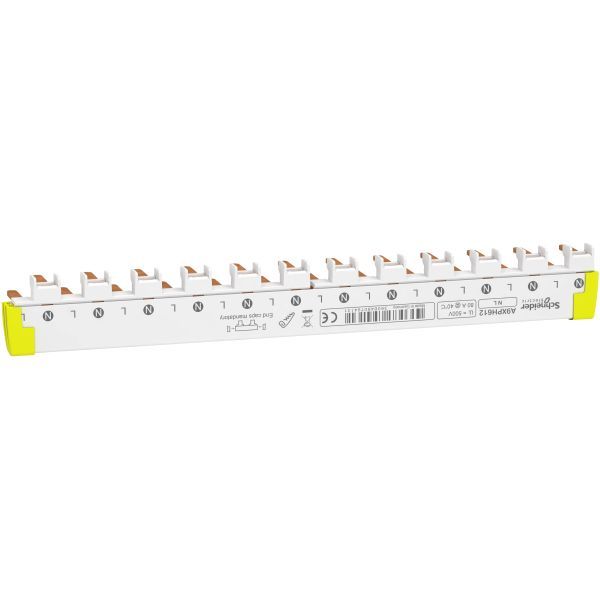 Schneider A9XPH612 Phasenschiene für FI/LS, ablängbar, 1P+N, 12 Module für 6 FI/LS, 80A