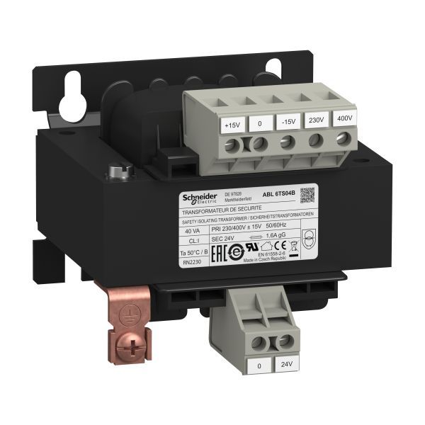 Schneider Electric ABL6TS04B Sicherheits- u. Trenntransformator E: 230/400 VAC A: 1x 24 VAC 40 VA