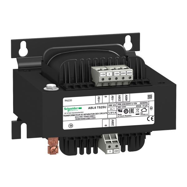 Schneider Electric ABL6TS25U Sicherheits- u. Trenntransformator E: 230/400 VAC A: 1x 230VAC 250 VA