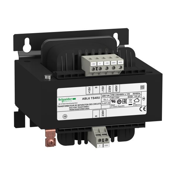 Schneider Electric ABL6TS40U Sicherheits- u. Trenntransformator E: 230/400 VAC A: 1x 230VAC 400 VA
