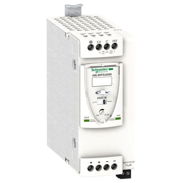 Schneider ABL8RPS24050 Spannungsversorgung, Modicon ABL8, Universal, 1-/2-phasig, 100-500V AC, 24V DC, 5A, 120W