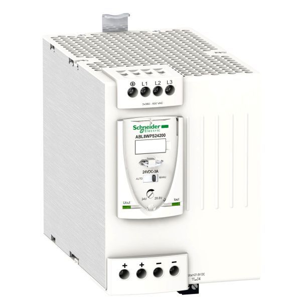 Schneider ABL8WPS24200 Spannungsversorgung, Modicon ABL8, Universal, getaktet, 380-500V AC, 3-phasig, 24V DC, 20A, 480W
