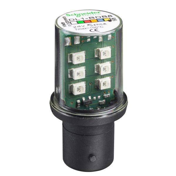 Schneider DL1BDB8 LED-Lampe, gelb-orange für Befehls- u. Meldegeräte, BA 15d, 24 V