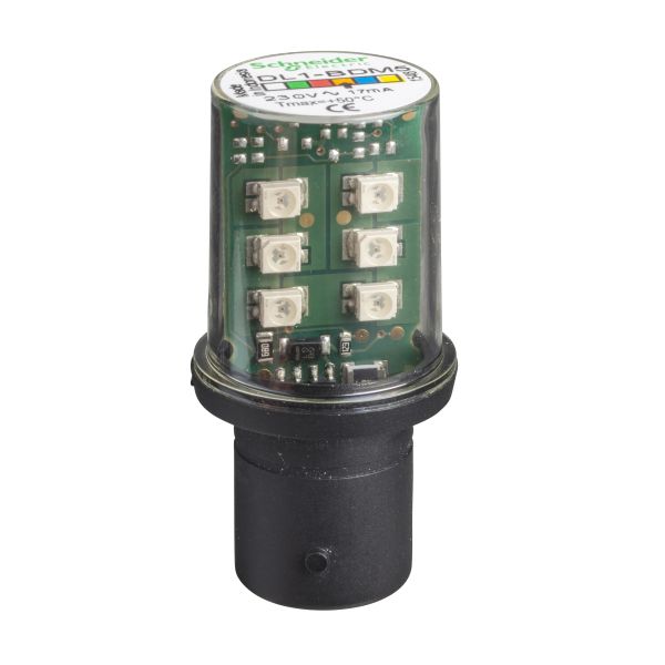 Schneider Electric DL1BDM5 Orangefarbene LED-Leuchte für Signalisierung BA 15d 230V