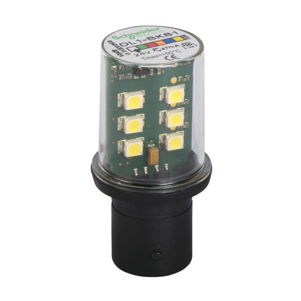 Schneider DL1BKB1 LED-Modul, Blinklicht, weiß für Befehls- u. Meldegeräte, BA 15d, 24 V