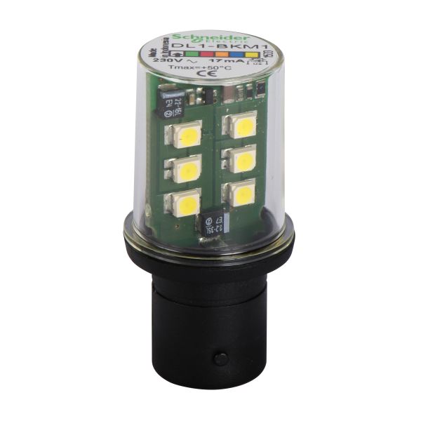 Schneider Electric DL1BKM1 LED-Modul Blinklicht weiß für Befehls- u. Meldegeräte BA 15d 230V