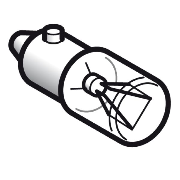 Schneider DL1CE012 Glühlampe, transparent f. Befehls. u. Meldegeräte, BA 9s, 12 V 2,6 W