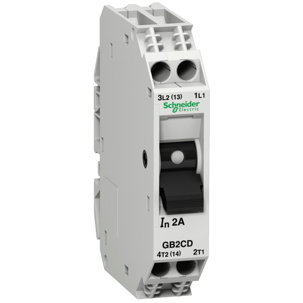Schneider GB2CD12 Leistungsschalter TeSys für Steuerstromkreise, GB2-CD, 6A, 1p+N, 1d