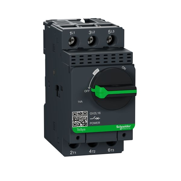 Schneider GV2L16 Motorschutzschalter, 3p, 14A, magnetischer Auslöser, Drehantrieb