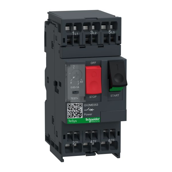 Schneider GV2ME053 Motorschutzschalter, 3p, 0,63-1A, Tasterbetätigung, Federzuganschluss