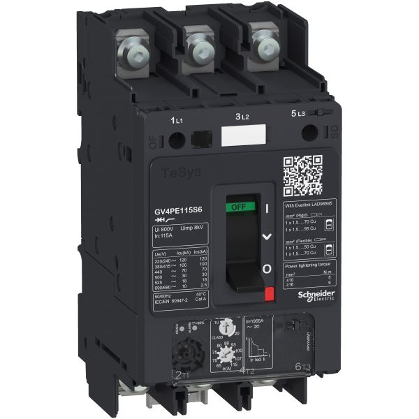 Schneider GV4PE115S6 Motorschutzschalter TeSys GV4 - 115A 3P 100kA - Kipphebel