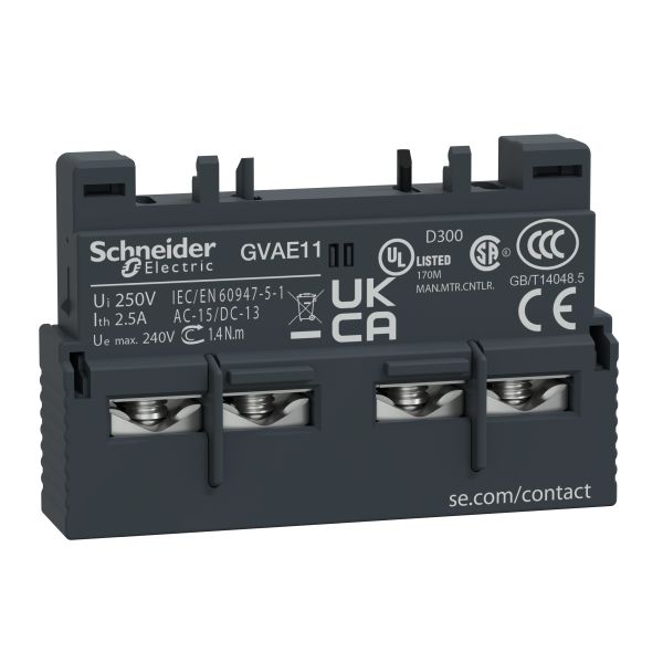 Schneider GVAE11 Hilfsschalter, 1S+1Ö, Front