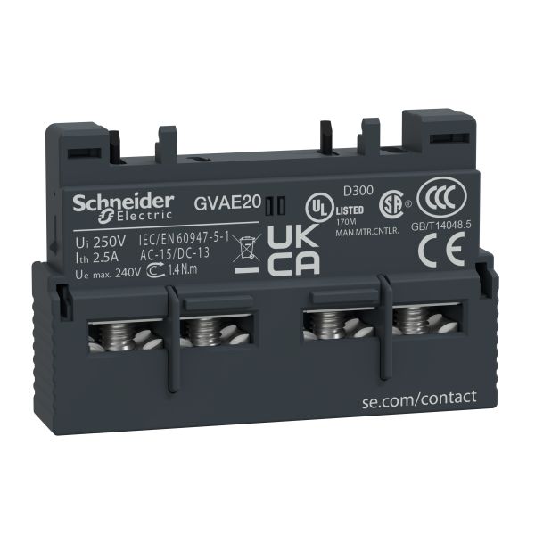 Schneider GVAE20 Hilfsschalter, 2S, Front