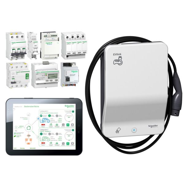 Schneider Electric KITEVB1PRO2LPC EVlink Bundle ProSumer Home 2 LP-G4-Kabel Typ 2-Schutzkomponenten-W4KNX