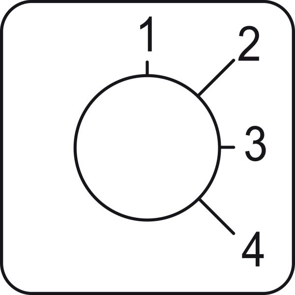 Schneider KZ18417 Bezeichnungsschild für Nockenschalter 1 bis 4, 45x45mm