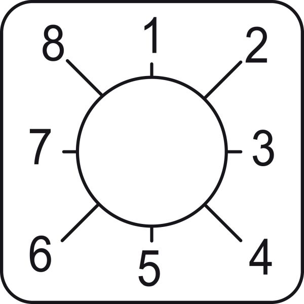 Schneider KZ18421 Bezeichnungsschild für Nockenschalter 1 bis 8, 45x45mm