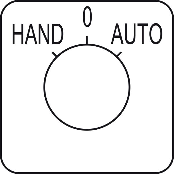 Schneider KZ18434 Bezeichnungsschild für Nockenschalter HAND-O-AUTO, 45x45mm