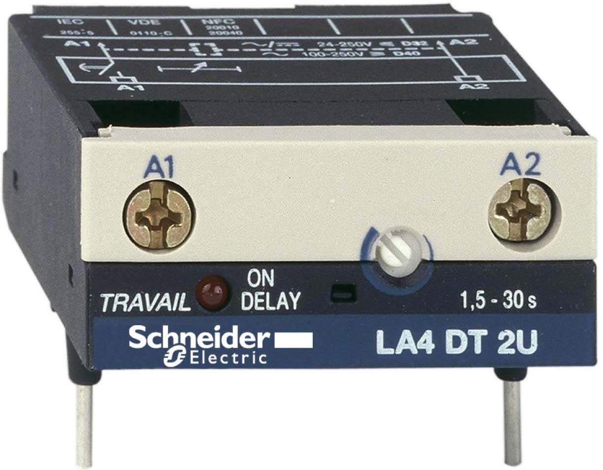 Schneider LA4DT2U Elektronischer Verzögerer, einschaltverzögert, 1,5-30s, 24-250V DC/AC