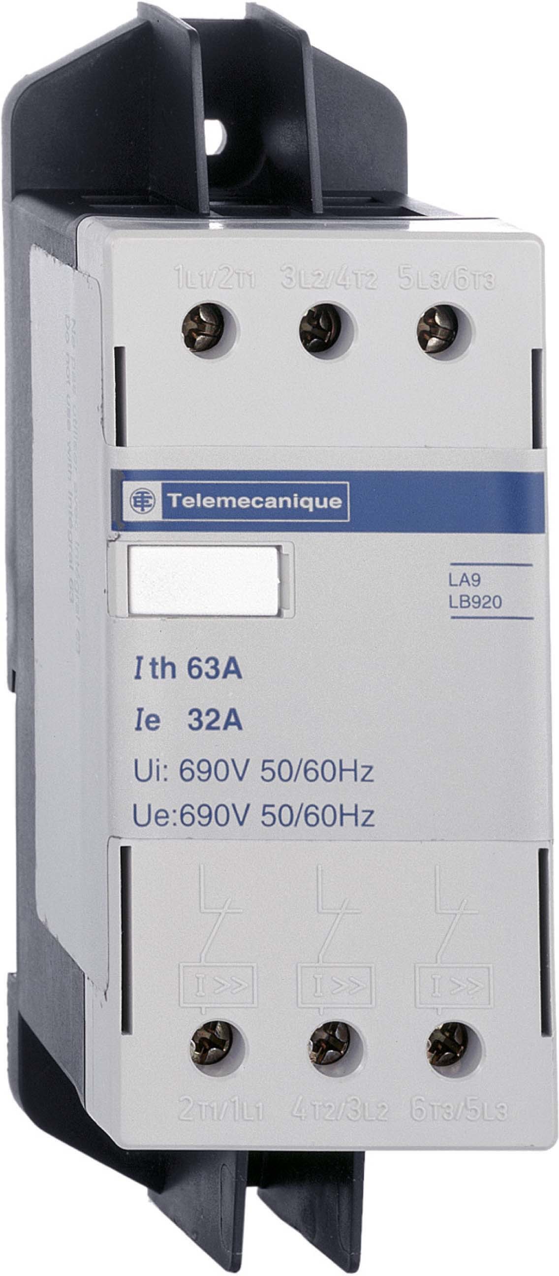Schneider LA9LB920 Strombegrenzer, 3p, 63A, für Motoschutzschalter GV2, unabhängig