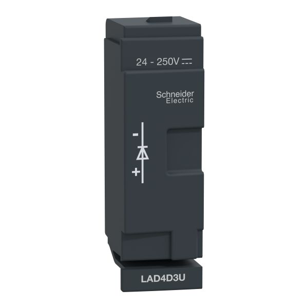 Schneider LAD4D3U Beschaltungsmodul, Freilaufdiode, 24-250VDC, für D40A/D65A