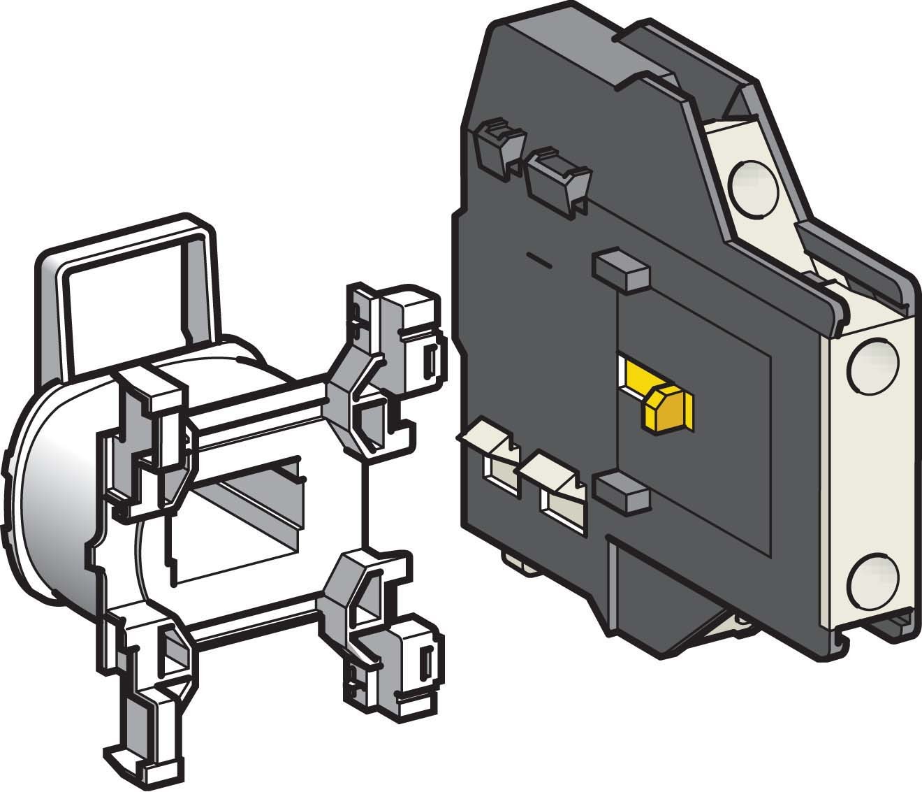 Schneider LAD8N02 Hilfsschalterblock, 2Ö, Schraubklemmen