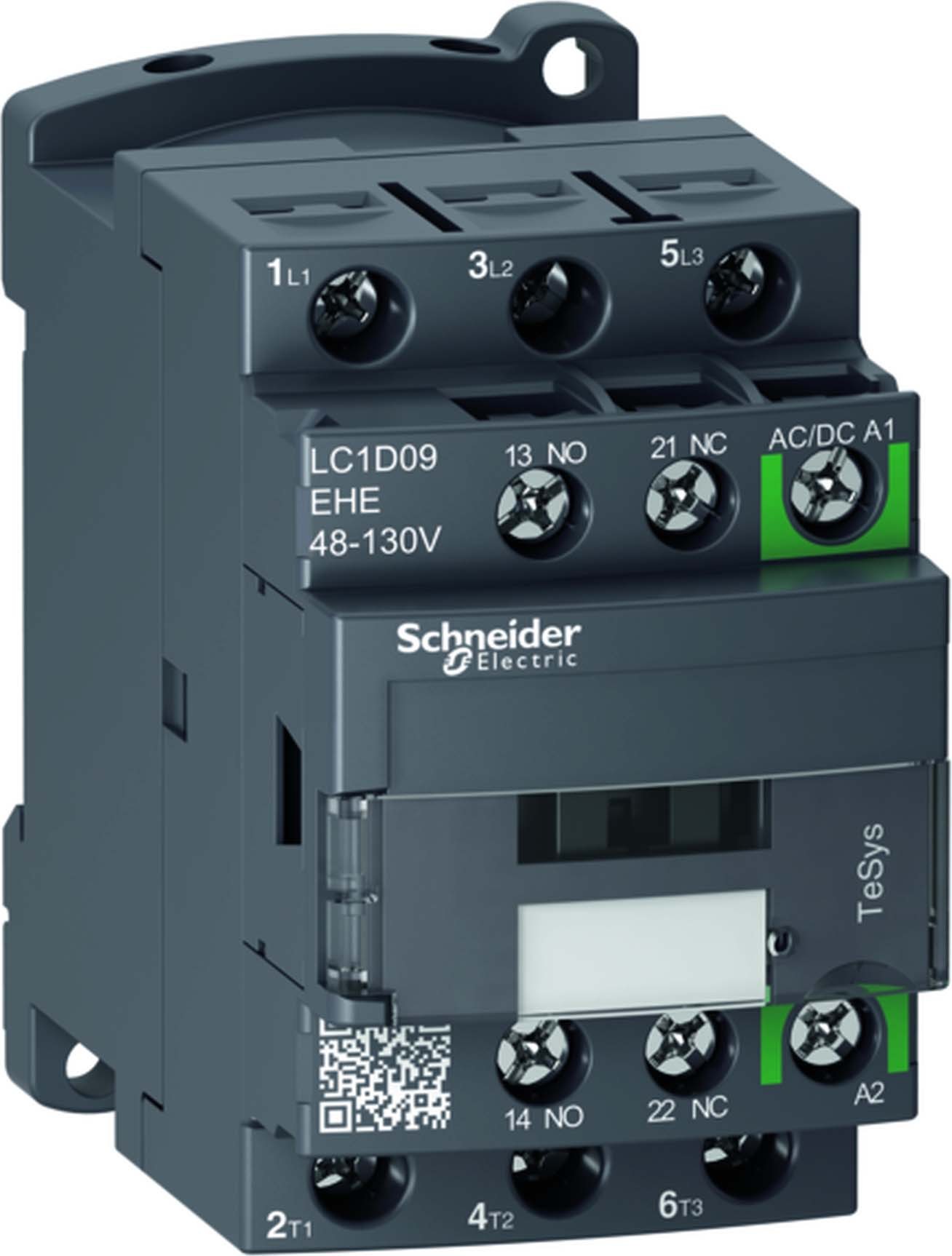 Schneider LC1D09EHE Leistungsschütz LC1D 3p, +1S+1Ö, 4 kW, 9 A, 400 V AC3, Spule 48-130 V AC/DC