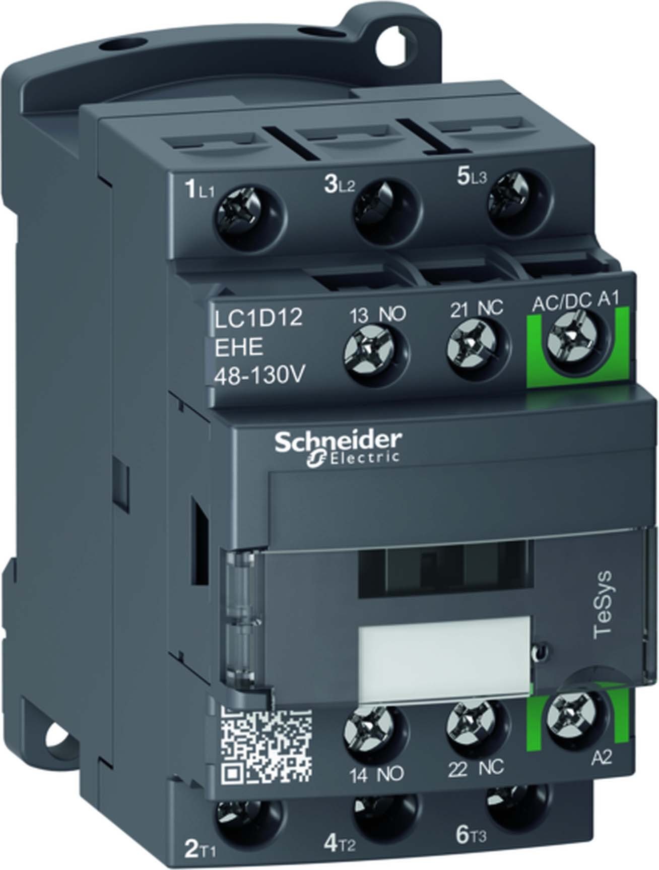 Schneider Electric LC1D12EHE Leistungsschütz LC1D 3-polig +1S+1Ö 5.5 kW 12 A 400 V AC3 Spule 48-130 V AC/DC