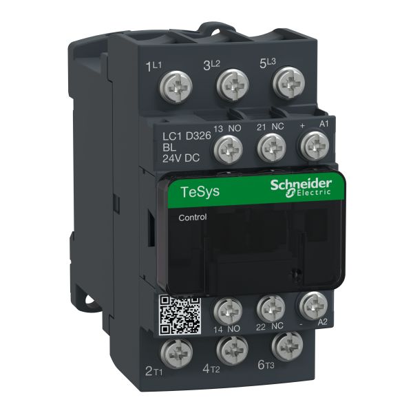 Schneider LC1D326BL Leistungsschütz LC1D 3p, +1S+1Ö, 15 kW, 32 A, 400 V AC3, Spule 24 V DC