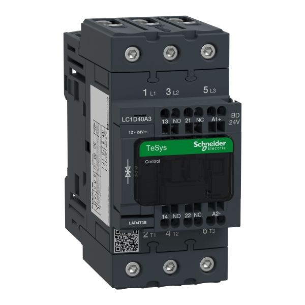 Schneider LC1D40A3BD Leistungsschütz LC1D 3p, +1S+1Ö, 18.5 kW, 40 A, 400 V AC3, Spule 24 V DC