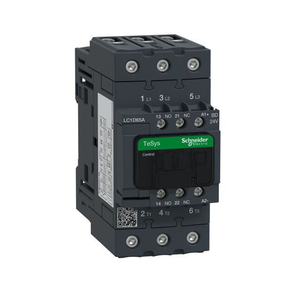 Schneider LC1D65ABD Leistungsschütz LC1D 3p, +1S+1Ö, 30 kW, 65 A, 400 V AC3, Spule 24 V DC