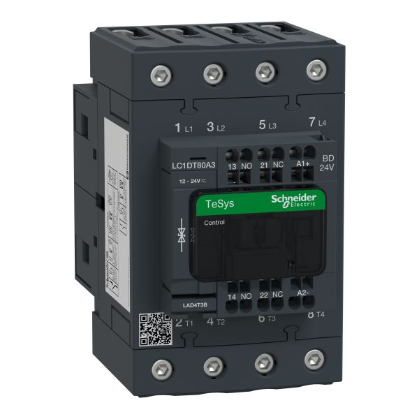 Schneider LC1DT80A3BD Leistungsschütz, 4p+1S+1Ö, 80A/AC1, Spule 24V DC