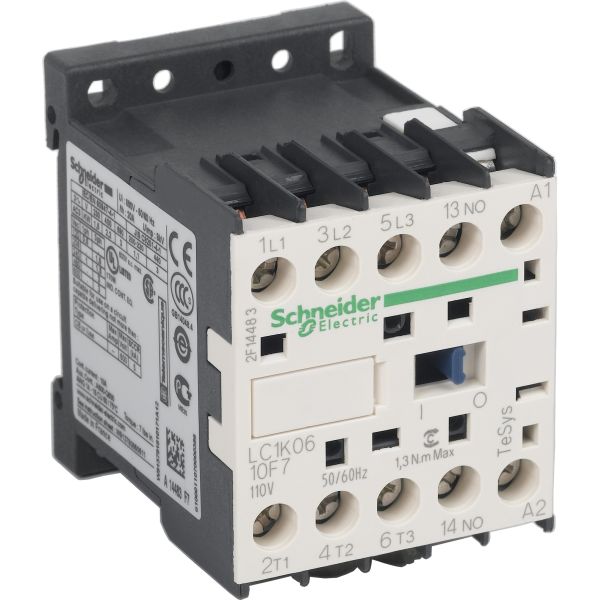 Schneider Electric LC1K0610F7 Leistungsschütz LC1K 3-polig +1S 2.2 kW 6 A 400 V AC3 Spule 110 V AC