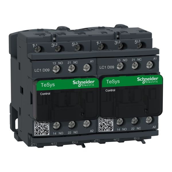 Schneider LC2D09B7 Wendeschützkombination, 3p+1S+1Ö, 4kW/400V/AC3 9A, Spule 24V 50/60Hz