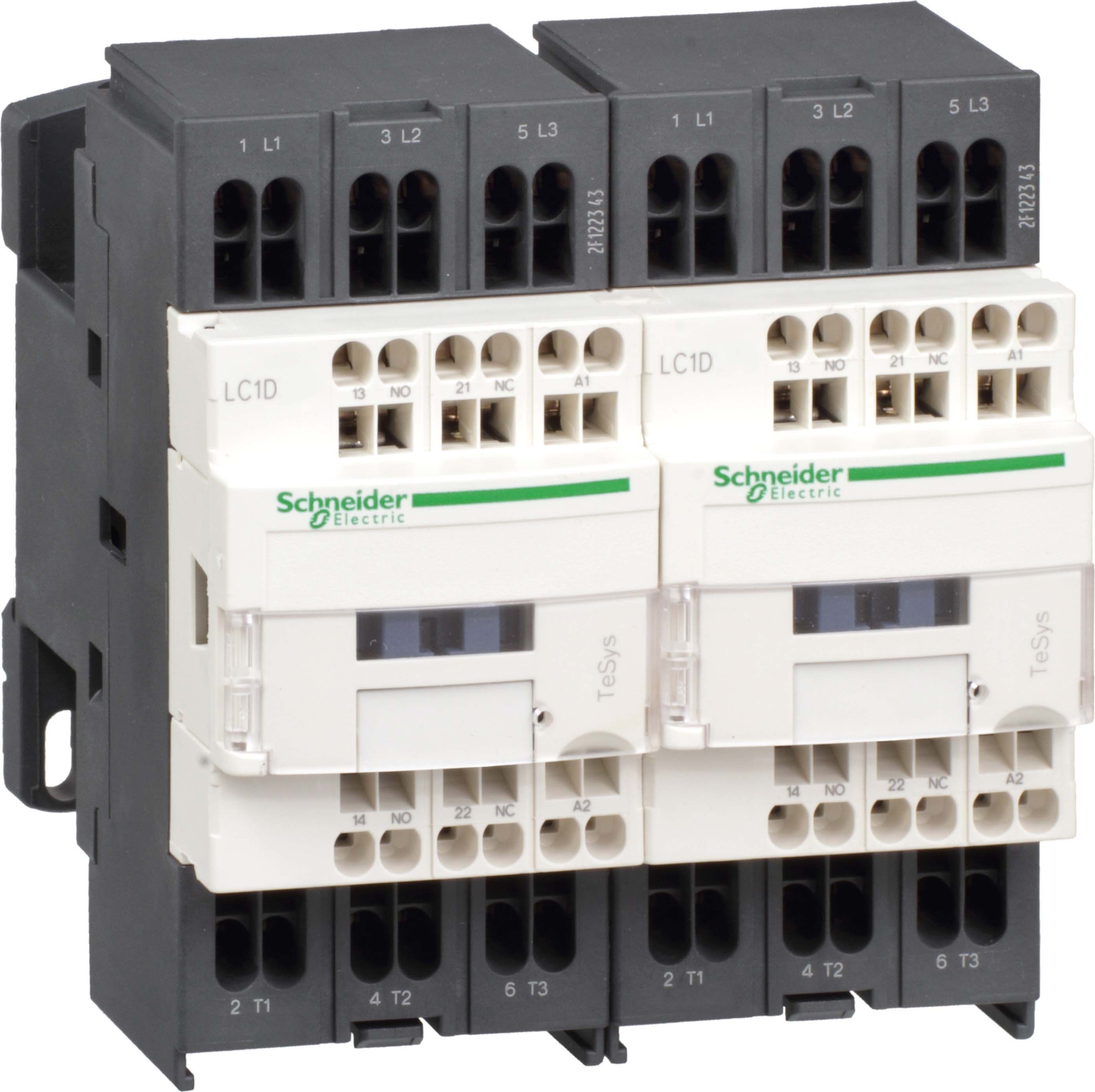 Schneider LC2D123BL Wendeschützkombination, 3p+1S+1Ö, 5,5kW/400V/AC3, 12A, Spule 24V DC