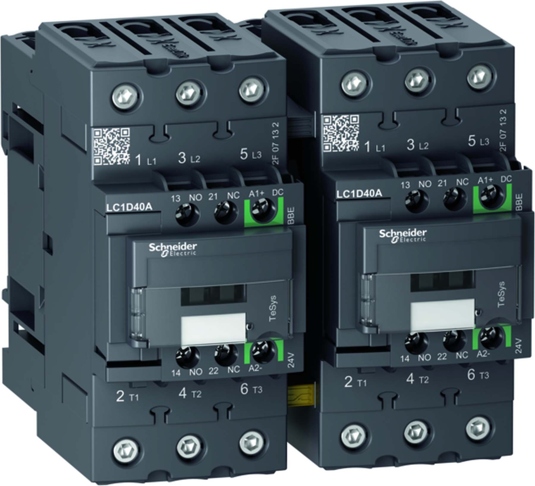 Schneider LC2D65ABBE Wendeschützkombination, 3p+1S+1Ö, 37kW/400V/AC3, 65A, Spule 24V DC, 11W