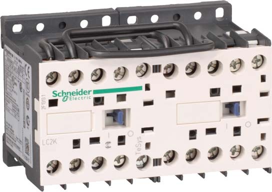 Schneider LC2K0610B7 Wendeschützkombination, 3p+1S, 2,2kW/400V/AC3, 6A, Spule 24V 50/60Hz