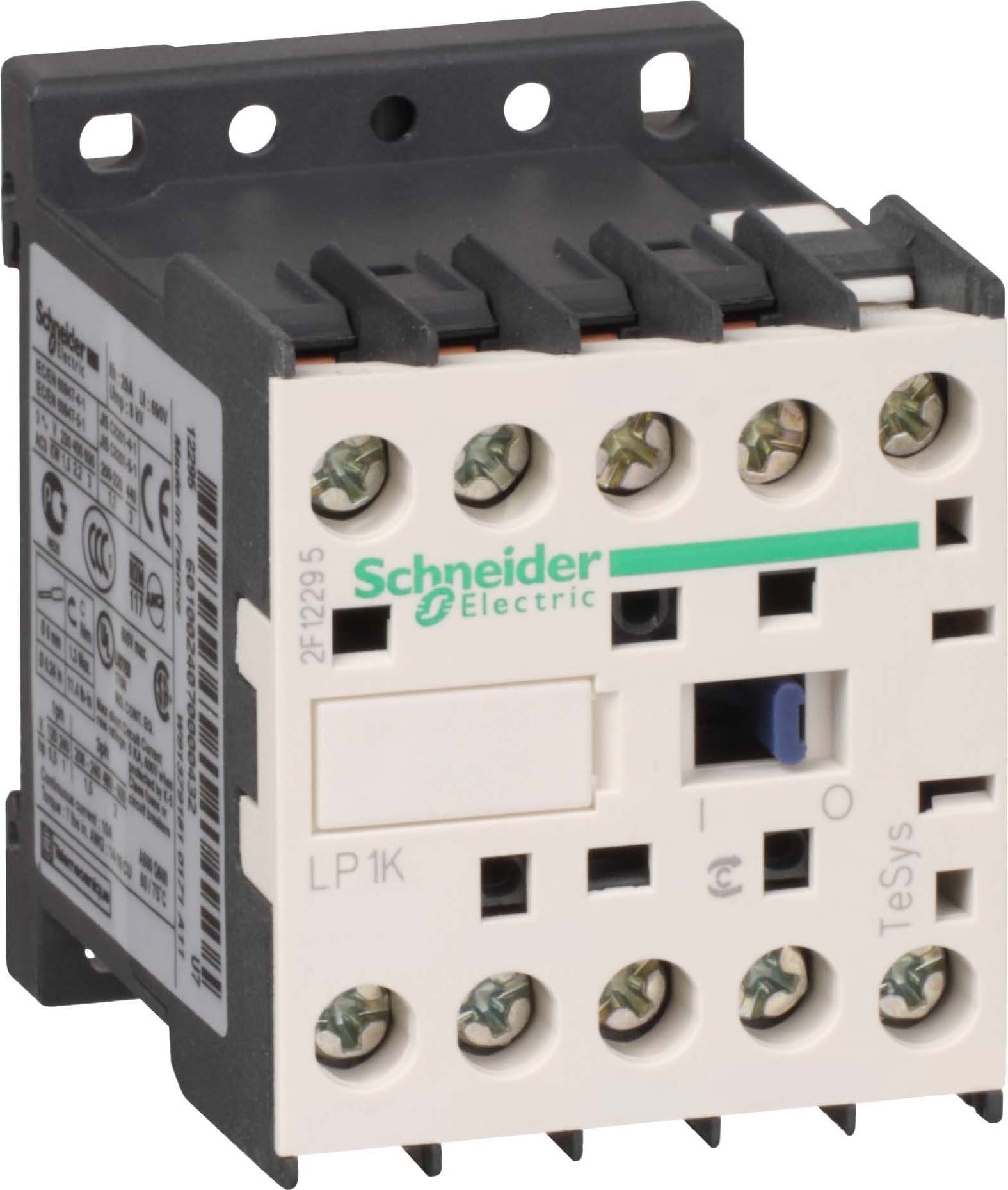 Schneider Electric LP1K06013BD Leistungsschütz LP1K 3-polig +1Ö 2.2 kW 6 A 400 V AC3 Spule 24 V DC