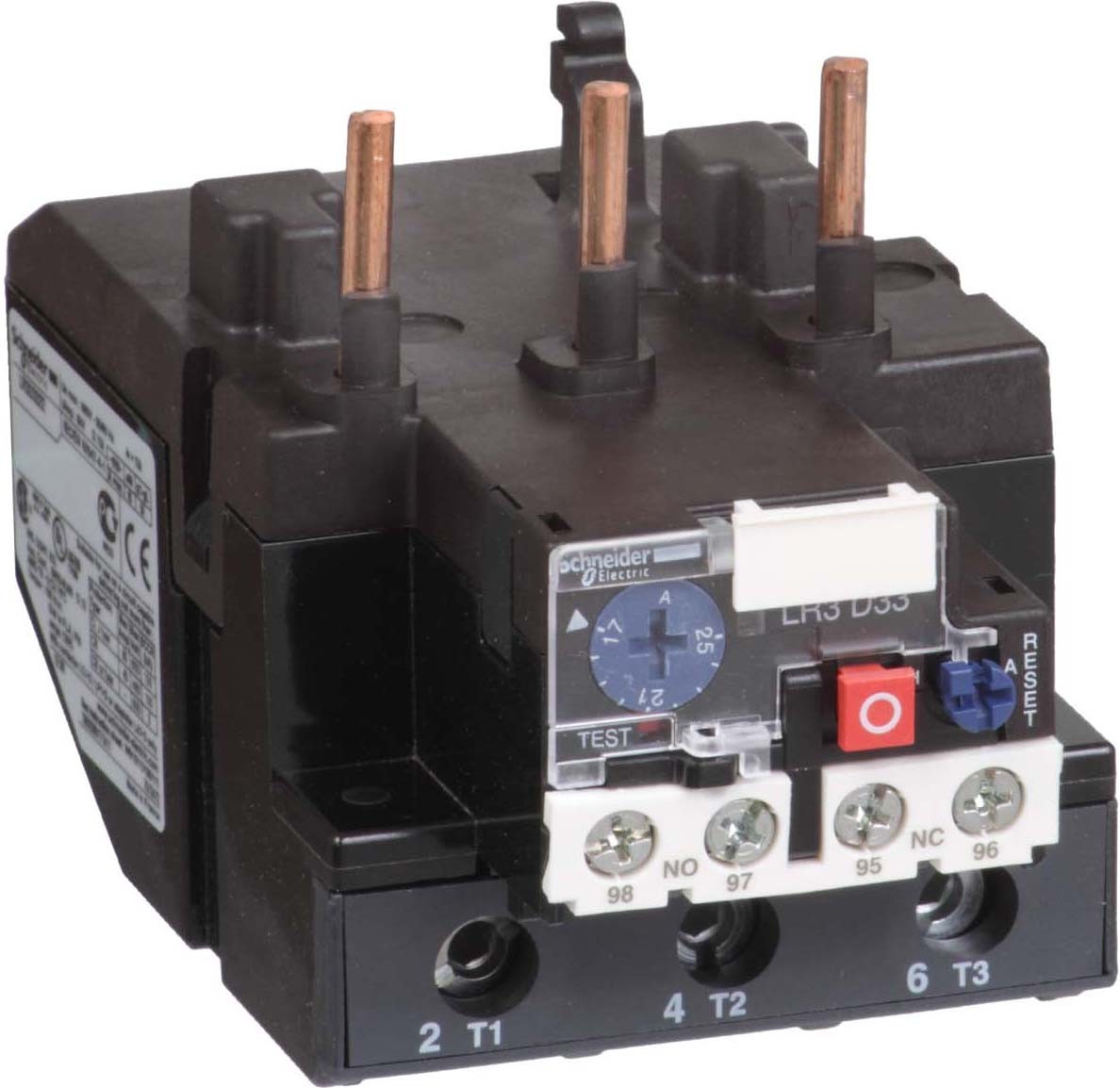 Schneider LR3D3365 Motorschutzrelais, thermisch, 80-104 A, 1S+1Ö, Kl 10, kein Differenzialschutz