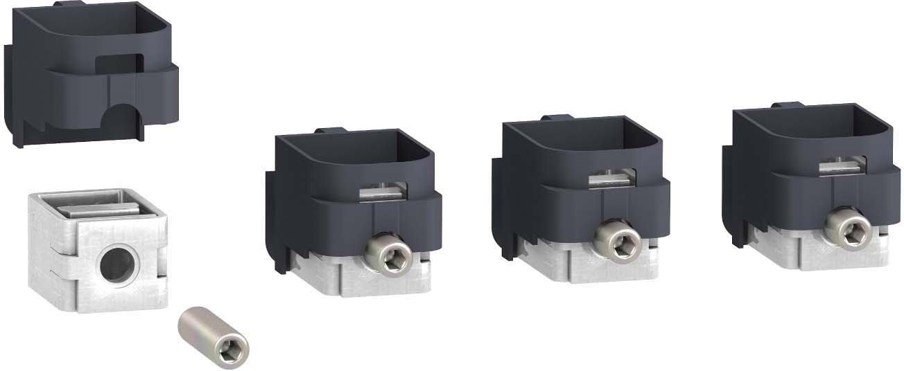 Schneider LV429243 Rahmenklemmen aus Stahl für 1 Kabel (4 Stk.), 1x 1,5-95mm², für INS40-160/INV100-250/ComPact NSX100-250