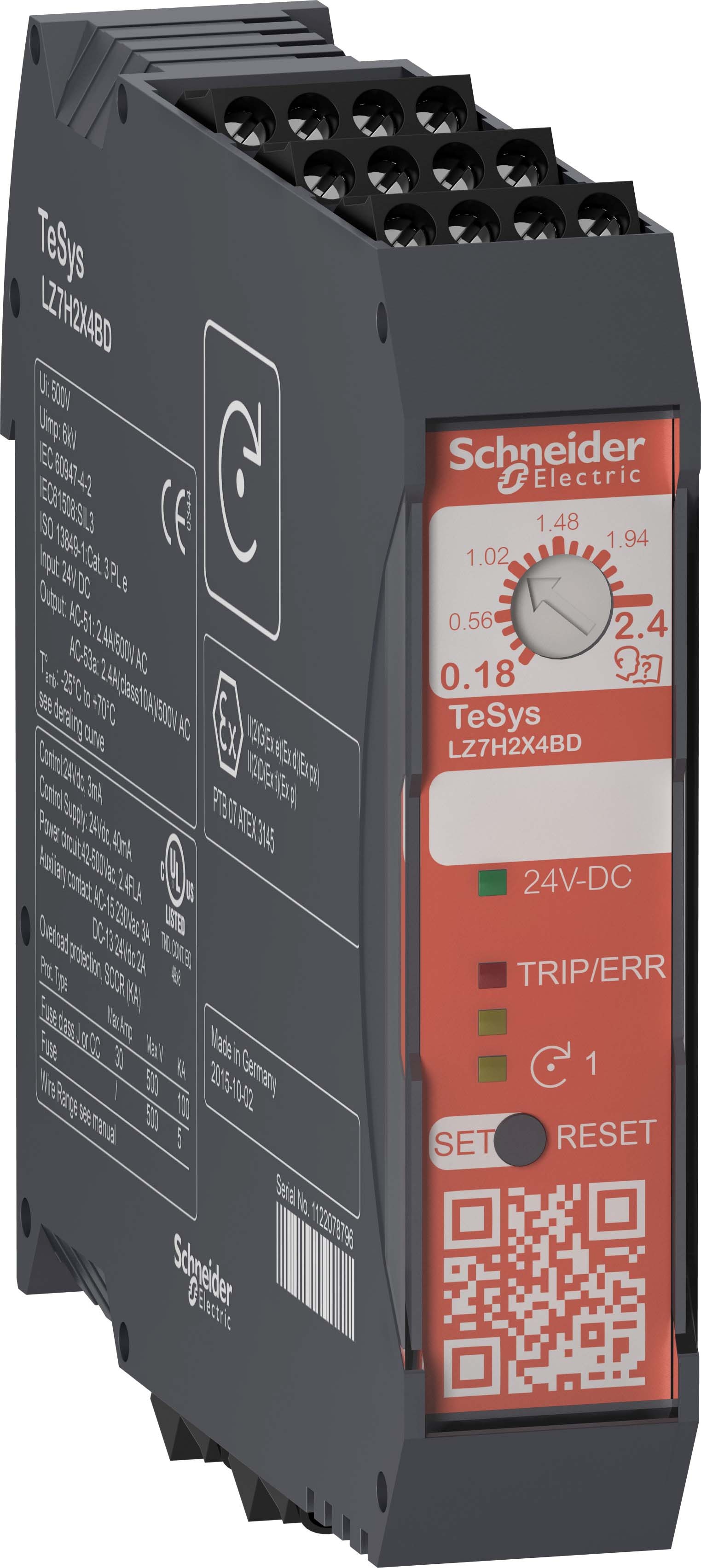 Schneider LZ7H2X4BD Motorabgang TeSys H Safe-Torque-Off 0,75kW-400V Betätigung 24VDC